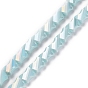 Chapelets de perles en verre électrolytique , demi arc-en-ciel plaqué, facettes rectangle de torsion