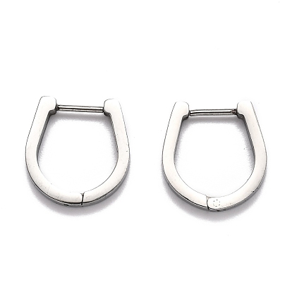 304 Stainless Steel Huggie Hoop Earrings, Horse Shoe
