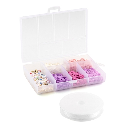 DIY Jewelry Making Kits, Including CCB Plastic & Acrylic & Handmade Polymer Clay Beads, Elastic Crystal Thread