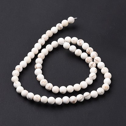Natural Magnesite Round Bead Strands, Frosted