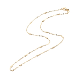 Brass Column Link and Cable Chains Necklace for Women, Cadmium Free & Lead Free