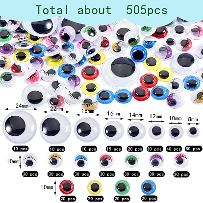 505 pcs meneo cabujones de ojos saltones, para manualidades de scrapbooking diy accesorios de juguete