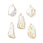 Colgantes de perlas keshi barrocas naturales, encantos de pepitas, con fornituras claros en latón dorado