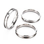304 Stainless Steel Grooved Finger Ring Settings, Ring Core Blank, for Inlay Ring Jewelry Making