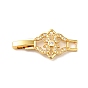 Flower Rack Plating Brass Clear Cubic Zirconia Watch Band Clasps, Cadmium Free & Lead Free, Long-Lasting Plated