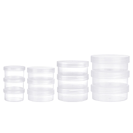 Boîtes en plastique transparent, conteneurs de stockage de perles avec couvercle, colonne