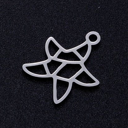 201 Stainless Steel Hollow Pendants, Starfish/Sea Stars