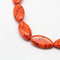 Natural Magnesite Beads Strands, Dyed & Heated, Horse Eye, 30x16x6mm, Hole: 1mm, about 14pcs/strand, 15.74 inch