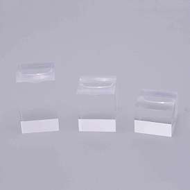 Présentoirs à anneaux en acrylique transparent, carrée
