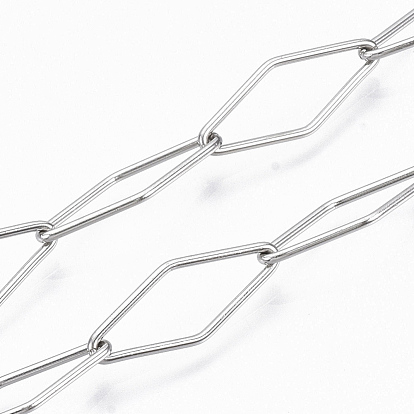 201 Stainless Steel Rhombus link Chains, Soldered