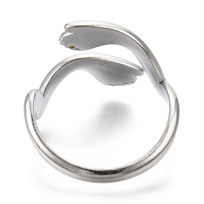 304 anillos de puño de acero inoxidable para abrazar las manos, anillos abiertos para mujer gils