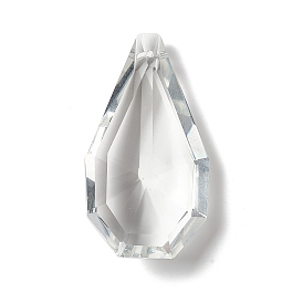 Transparent Glass Big Pendants, for Chandelier Crystal Hanging Pendants, Faceted, Teardrop