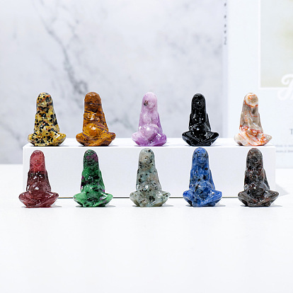 Decoraciones de exhibición de escultura de piedras preciosas naturales, para el escritorio de la oficina en casa, diosa gaia
