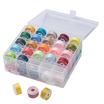 402 Polyester Sewing Thread, Plastic Bobbins and Clear Box
