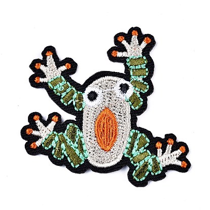 Tissu de broderie informatisé en forme de grenouille à repasser / coudre sur des patchs, accessoires de costumes, appliques