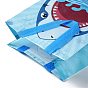 Cartoon Printed Shark Non-Woven Reusable Folding Gift Bags with Handle, Portable Waterproof Shopping Bag for Gift Wrapping, Rectangle