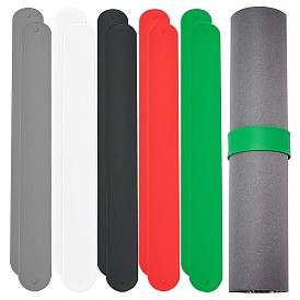 Nbeads 10 pcs 5 couleurs clips de support en fer recouvert de silicone, bandes de claquement pour l'organisation du stockage à domicile