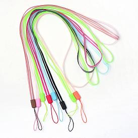 Rubber Lanyard Straps, with Plastic Findings, 15.3 inch