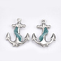304 Stainless Steel Pendants, with Enamel, Anchor