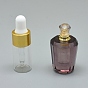 Pendentifs de bouteille de parfum ouvrantes à facettes, avec des résultats en laiton et des bouteilles d'huile essentielle en verre