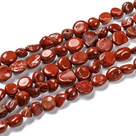 Natural Red Jasper Nuggets Beads Strand, Tumbled Stone