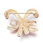 Golden Plated Alloy Brooches, with Rhinestone and Enamel, Double Christmas Crutches, for Christmas