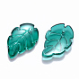 Transparent Baking Painted Glass Pendants, Leaf