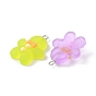 20Pcs 5 Colors Christmas Transparent Resin Pendants, Frosted, with Platinum Tone Iron Loops, Gingerbread Man Charm