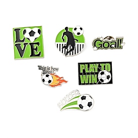 Football Theme Enamel Pin, Platinum Plated Alloy Badge for Backpack Clothes
