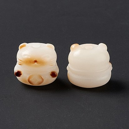 Carved Natural Bodhi Root Beads, Buddha Beads, Cat Shape