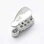 925 Sterling Silver Micro Pave Cubic Zirconia Pendant Bails, Ice Pick & Pinch Bails, Drop