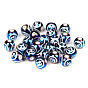 Electroplated Opaque Resin Beads, Round with Twelve Constellations