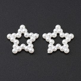 Cabochons de perles acryliques, teint, étoiles, 11x12x2mm