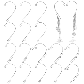 16Pcs 4 Style 316 Stainless Steel Ear Cuff Findings, Climber Wrap Around Non Piercing Earring Findings, with Horizontal Loops