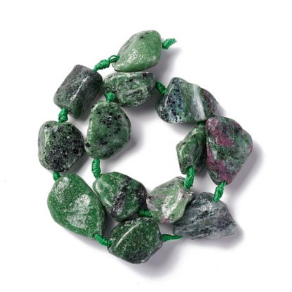 Natural Ruby in Zoisite Beads Strands, Nuggets