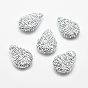 Handmade Polymer Clay Rhinestone Beads, Drop