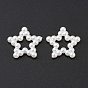 Cabuchones de abalorios de acrílicas, teñido, estrella, 11x12x2 mm