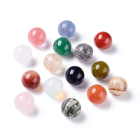 Perles naturelles et synthétiques pierres précieuses, pas de trous / non percés, pour création de fil enroulé pendentif , ronde