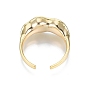 Brass Bean Pod Open Cuff Finger Ring Settings, for Half Drilled Beads, Nickel Free