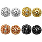 Brass Micro Pave Clear Cubic Zirconia Spacer Beads, Cadmium Free & Nickel Free & Lead Free, Flower