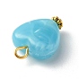 Acrylic Pendants, with Iron Finding, Tibetan Style Alloy Daisy Spacer Beads, Imitation Gemstone Style, Heart