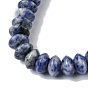 Perles de jaspe tache bleue naturelle, perles de soucoupe, rondelle