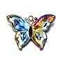 Rainbow Color Alloy Pendants & Link Connectors, Cadmium Free & Nickel Free & Lead Free, Butterfly
