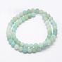 Natural Amazonite Beads Strands, Frosted, Round