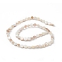 AB Color Plated Natural Freshwater Shell Beads Strands, Flat Round