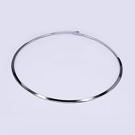 304 Stainless Steel Choker Necklaces, Rigid Necklaces, 5.4 inch (13.7cm)