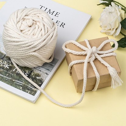 Macrame Cotton Cord, Twisted Cotton Rope, for Wall Hanging, Plant Hangers, Crafts and Wedding Decorations