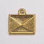 Alloy Mail Charms, Lead Free and Cadmium Free, Mail Charms, 15x14.5x2mm, Hole: 1.5mm