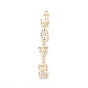 Brass Micro Pave Cubic Zirconia Big Pendants, Long-Lasting Plated, Real 18K Gold Plated, Word LOVE