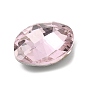 Cabujones de diamantes de imitación de cristal, espalda y espalda planas, facetados, oval